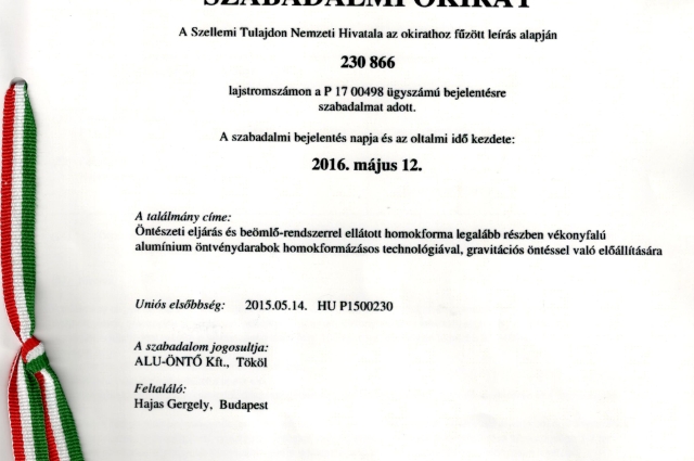 New official version of our hungarian casting patent