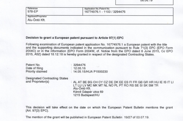 Decision to grant a European patent